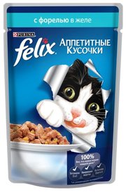 Felix Корм для кошек Аппетитные кусочки с Форелью в желе фото