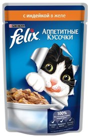 Felix Корм для кошек Аппетитные кусочки с Индейкой в желе фото